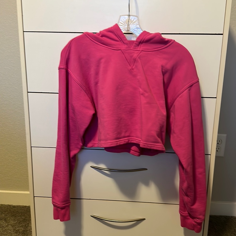 Lululemon bright pink crop hoodie size 8